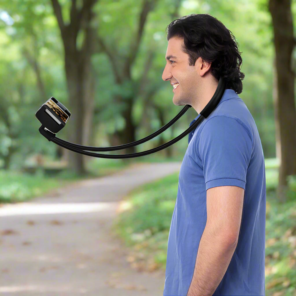 360 Rotating Hanging Mobile Phone Holder - Adjustable Neck or Desk Mount