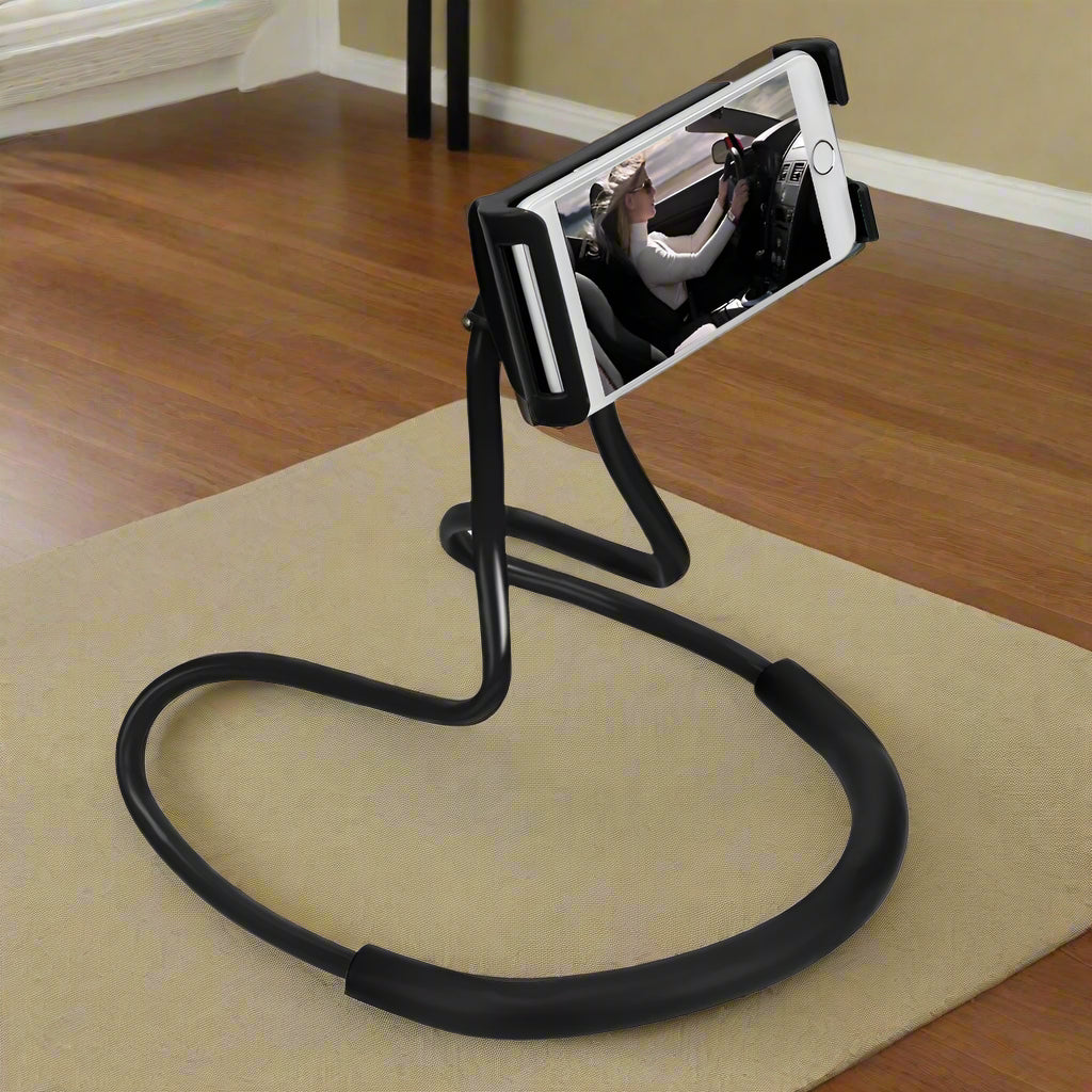 360 Rotating Hanging Mobile Phone Holder - Adjustable Neck or Desk Mount